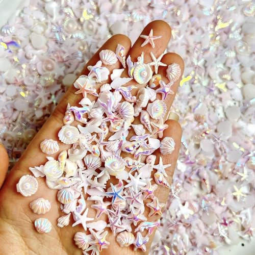 150PCS Autocollant Ongle Ete, Nail Art Stickers Ete, Autocollant Ongle Plage, 3D Coquillages, étoiles De Mer, Conques, Thème Océanique Décorations D'ongles Pour Les Vacances à La Plage (A)