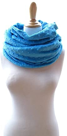 PÜNKTCHEN XXL kuscheliger Schal mit Punkten Loop blau aquamarine