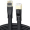DDMALL Cavo Ethernet Cat8 1 metro, Cavo di Rete ad Alta Velocità 40Gbps 2000MHz Cavo LAN, con Connettori RJ45 Placcati in oro per Router, Modem, PC, PS5, X box e Gaming (Nero)
