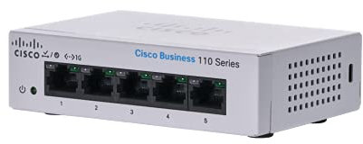 Cisco Business CBS110-5T-D Unmanaged Switch | 5 porte GE | Desktop | Ext PS | Limited Lifetime Protection (CBS110-5T-D)