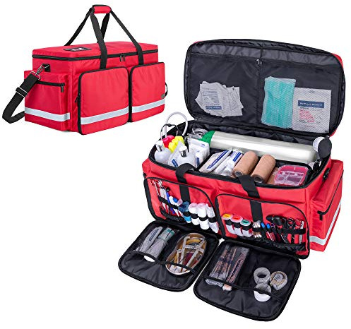 Trunab Borsa medica di emergenza vuota con scomparto per serbatoio di ossigeno (M2-M22), borsa traumatologica di primo soccorso con bordo inferiore rinforzato per squadra sportiva, volontario