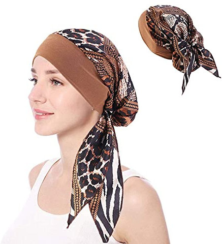 VUCDXOP Kemo turban huvuddukar, kemomössa, konstsiden, turban, mössa, elastisk huvudbonad, sovmössa, muslimsk kemoterapimössa, huvudduk för cancer kvinnor, kemoterapi