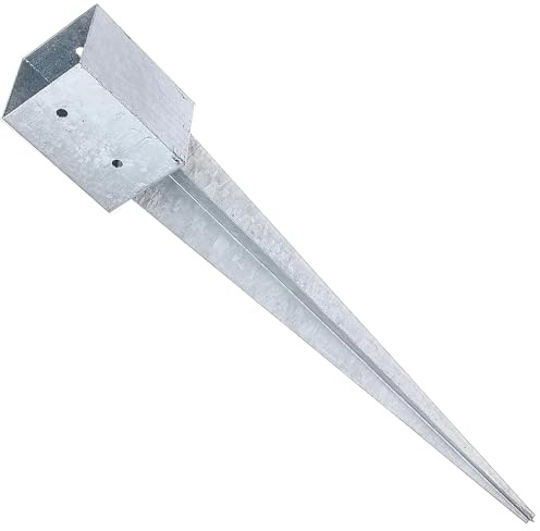 Fence Post Support Spike Holder Metal Drive in Stakes Rust Resistant Bracket Pack of: 1 101mm x 101mm / 900mm (4 x 4)