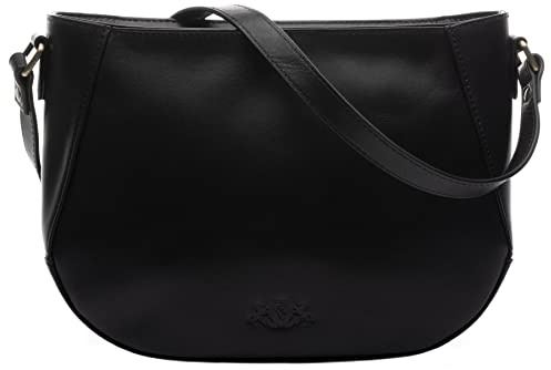 SID & VAIN Schultertasche echt Leder - Handtasche ALBANY - Umhängetasche Damentasche mit Schultergurt - Ledertasche Damen handgefertigt