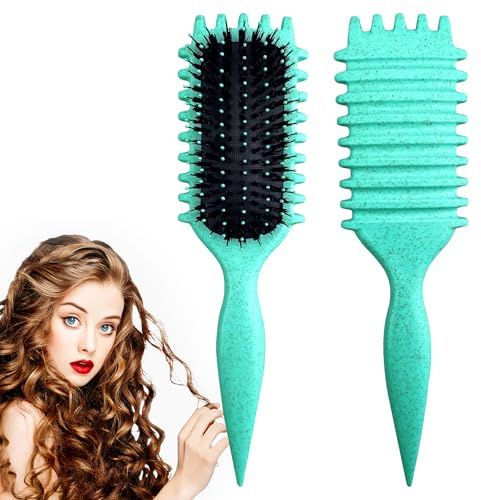 Candy Brush,Curly Hair Brush,Curl Defining Brush,Shaping and Defining Curls for Women Hair Brush for Combing and Shaping,Reduce Pulling and Curl Separation For Defined Curls(green)