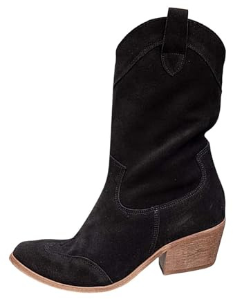 Botas de vaquero para mujer, botas occidentales, botines de ante, botas de invierno, botas de invierno, botas de equitación, botas de montaña, botas de trabajo, botas de invierno, botas de invierno,