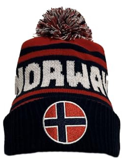 Pom pom nål (Norway) Herr Huvudbonader Vinterhatt för Män - Stickad Mössa Pom Pom Sverige Tyskland Finland Norge - One Size vuxen 100% Akryl