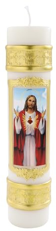 Sacred Heart of Jesus Christ Candles,Christian Religious Prayer Candles for Church,Room and Catholic Home Decor Gift,Sagrado Corazón De Jesus Cirios Religiosos Catolicos