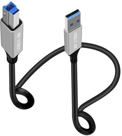 HuaLiSiJi USB 3.0 Druckerkabel Super Speed 5Gbps USB A auf USB B Drucker Stecker Kabel für Scanner, Externen Festplatten, Multifunktionsdruckern usw (Typ A, 1 m)