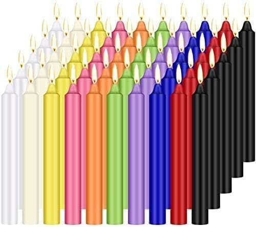 ECLHTLNY Taper Candles Multicolored 4 inch Dripless - Unscented and Smokeless for Birthdays Weddings Holiday Emergency 100PCS
