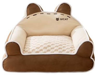 Galatée Letto Per Cani, Divano Per Animali Domestici Con Fodera Rimovibile e Lavabile, Divano Per Cani Con Fondo Antiscivolo, Nido Carino Per Gatti, Letto Ortopedico In Schiuma Per Gatti(L, Marrone)