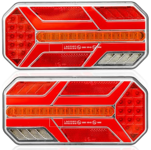DARKGUARD LED-bakljus för E9 12 V/24 V IP67 vattentät bakre strålkastare för traktor husbil lastbil släpvagn, 7-i-1 med pilbromsläge dimljus och backning