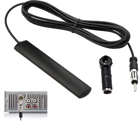 Antena de radio para coche, antena FM para parabrisas, antena de radio para coche, antena de radio para parabrisas, cable de 3 metros con conector DIN, universal, fácil instalación para coches, camion