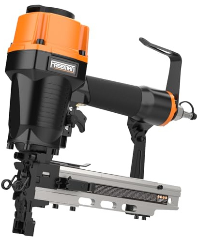 Freeman PFS105 Pneumatic 10.5-Gauge 1-9/16 Fencing Stapler with Adjustable Metal Belt Hook and Case | PFS105
