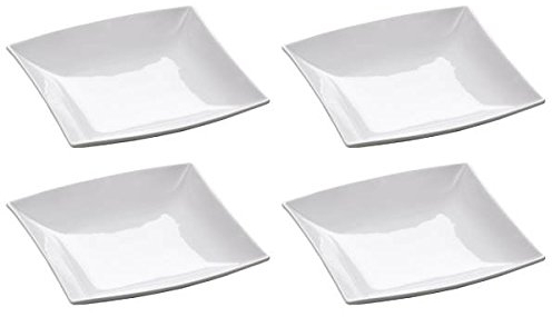 Maxwell & Williams 4er Set Suppenteller East Meets West 21,5x21,5cm eckig weiß