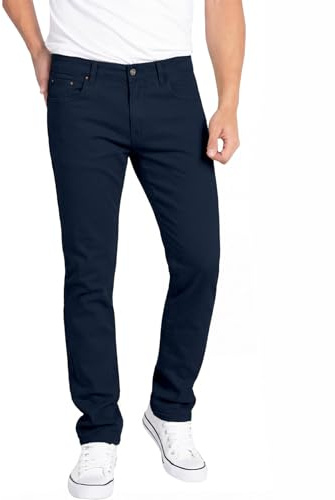 WULFUL Men's Slim Fit Skinny Stretch Comfy Jeans Denim Pants Navy Blue