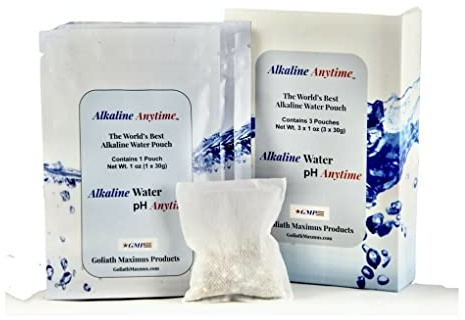 Alkaline Anytime Worlds Best Alkaline Wasserfiltertasche für alkalisches Wasser - mobiles alkalisches Wasserfiltersystem für Tasse, Flasche, Krug, Kanne, langlebig, 20 Liter