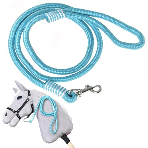 LarDen Hobby Horse Zubehör - Führstrick | Atlantis (Grün) | Handgefertigte Leine | Robuster Strick mit Karabiner | Steckenpferd, Hobby Horsing | Passend für Halfter | Spielzeug, Geschenk