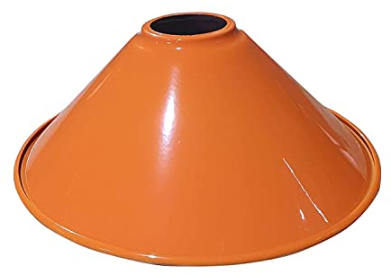 LEDSone Moderner industrieller Vintage industrieller Metallkegel-Lampenschirm-Lampenschutz für hängende Beleuchtung Restaurant-Dekorations-Beleuchtungskörper (Orange)