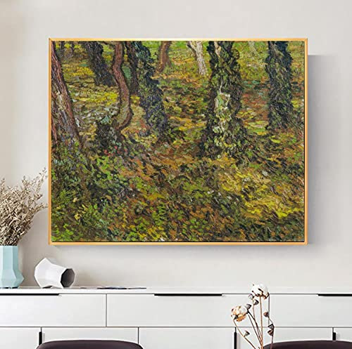 Zhyaunz Baumstämme mit Efeu - DIY 5D Diamond Painting Sets Kreuzstich Stickerei Full Round Craft Art Gift (Rahmenlos)