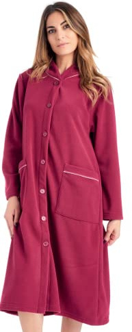 Notti Magiche Carla Vestaglia Donna Pile Calda Bottoni Invernale Morbido Pail Colletto