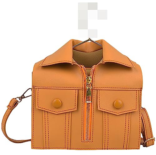 Anopo Anzug Hemdförmig Neuheit Clutch Geldbörse Damen Leder Abendtasche Umhängetasche Schultertaschen Frauen Einzigartige Klamotten Shopper Handtasche Orange