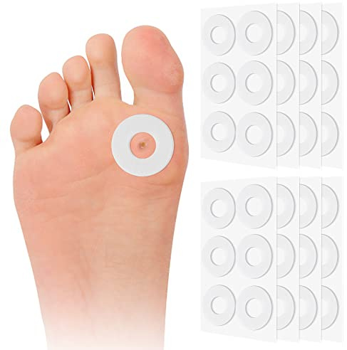 48 Stk Kissen für Fußschutz,Selbstklebende Hornhaut Schutz Pads,Hühneraugenringe Groß,Rutschfest Hühneraugen Pads,Fersenpolster Hühneraugen Kissen Hühneraugen Pads für Ferse Fuß Gegen Schmerzen Blasen