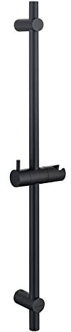 70cm Duschstange Schwarz, DETBOM 304 Edelstahl Brausestange mit Duschkopfhalterung 360°Drehbar, Duschstange mit Variable Wandbefestigungen für Variabel zur Anpassung an Bestehende Bohrlöcher