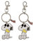 Peanuts Snoopy BFF Schlüsselanhänger-Set, Weiß, Gelb und Silber, schwarz/weiß, One size