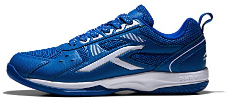 Hundred Raze Non-Marking Professional Badminton Shoes for Men (Blue White, Size: EU 43 UK 9 US 10) Material Upper: Polyester, Sole: Rubber Suitable for Indoor Tennis Squash Table Tennis