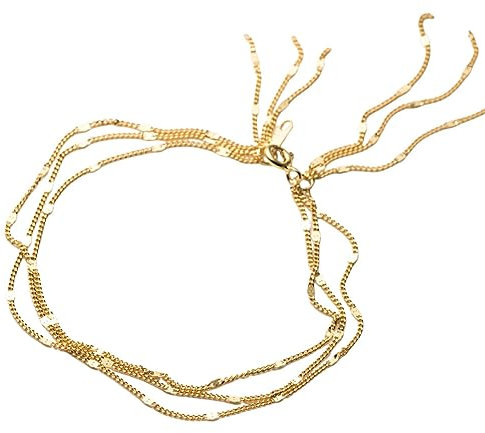 HESHS Bracciale in Argento Sterling 925 per Donna Braccialetti con Nappe Scintillanti con Catena A più Fili Infinity Charm Bracciale Rigido per Gioielli Regali Nickle Free 6,7 Pollici,d'oro