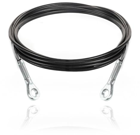 DQ-PP stålrep täckt med öljetter för träningsutrustning – 4 mm/5,2 mm – 0,3 m – 7 x 19 – vajerrep – gymkabel – svart – fitness – 30 cm