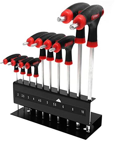 Veemoon 10st T-griff-schraubenschlüssel Handgriff T-griff Nützliche Schraubenschlüssel Werkstätten Siebträger T-schlüssel Innensechskantschlüssel Pflaume Bossom Chrom-vanadium-stahl