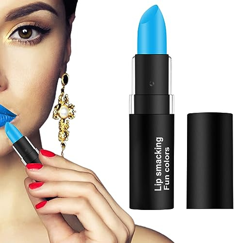 Le rouge à lèvres mat imperméable à lèvres à lèvres en velours de longue durée Not Fade Lip Stick Portable Hydrating Lipsticks Lip Bloss pour Halloween Making Makeup Sky Bleu, le rouge à lèvr