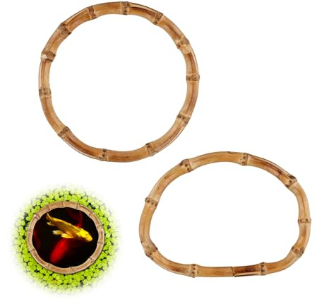 PEUTIER 2pcs Aquarium Feeding Rings, Wooden Fish Feeding Rings Fish Tanks Plant Rings Floating Plant Feeding Rings for Keeping Floating Plants in Place Fits Fish Tanks and Aquarium