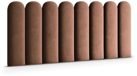Muralo - Cuscino da parete in velluto, per camera da letto, soggiorno, letto, lettino, testiera lombare, moderno e imbottito, in velluto Magic (marrone, 30 cm x 100 cm)