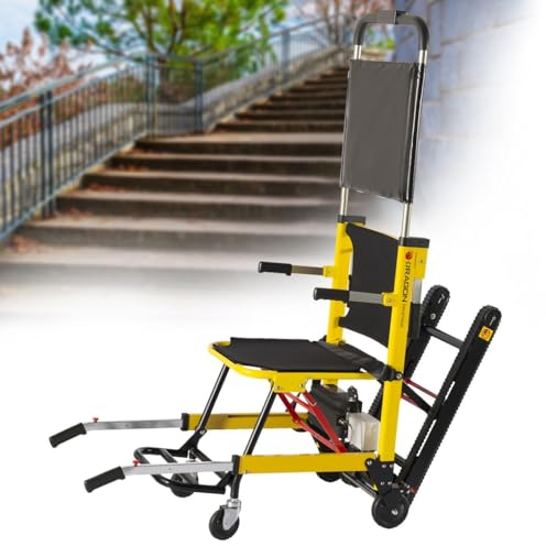 HZWJD Elektrischer Treppenliftstuhl,Hilfswerkzeuge Zum Treppensteigen,Electric Stair Climber Aus Aluminiumlegierung,Zusammenklappbarer Treppensteiger,24V13ah yellow