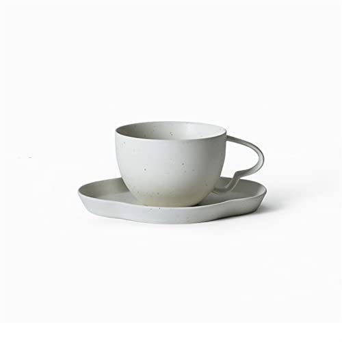 YQINQIN83B Para café y té Taza de café de cerámica creativa, taza de té de la tarde, taza de té negro, taza de café con leche, taza de agua tazas bonitas(White,L)