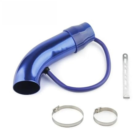 Luftansaugschlauch Aluminium 3'' 75mm Universal Auto Cold Air Intake System Turbo Induktionsrohr Rohr Silber Schwarz Rot Farbe Auto Ansaugrohr(Blau)