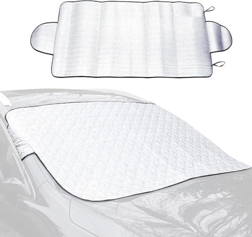 Couverture Pare-Brise Voiture, Bâche Pare-Brise Ava-nt Voiture 150x70cm, Protection Antigel Pare-Soleil pour Pare-Brise Auto, Protege Pare Brise Hiver Universelle pour Voiture Anti Givre, Neige