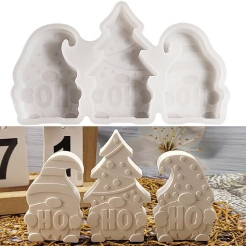 ALEFBET Silikonformen Gießformen Weihnachten，Silikonform Weihnachten Zwerg DIY Silikon Gießform，Weihnachten Gipsformen zum Gießen，Epoxidharz Formen