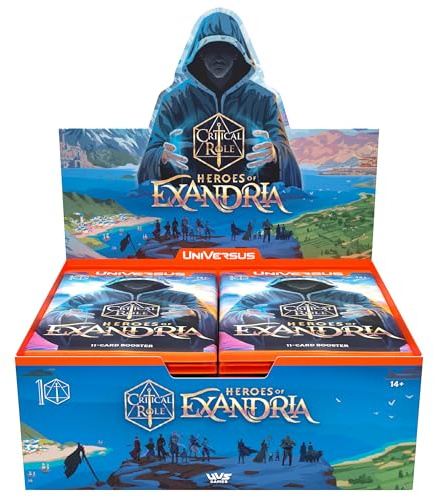 UniVersus: Critical Role: Heroes of Exandria - Booster Display - Incluye 24 Paquetes de Refuerzo (11 Cartas EA), Juego de Cartas de construcción de mazos, Surtido al Azar
