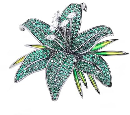 Broche Fleur De Lys Cristal Autrichien Élégant Épingle à Revers Pour Robe Mariage Pull Cadeau Femme Noël Anniversaire Fête Des Mères Accessoire Mode Cz Bordé Bijou De Fête Chic