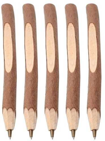 FUGLUS 5 piezas Lápices de madera de grafito, diseño rústico, abedul de unidades, ideal como regalo