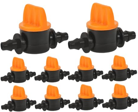 AKOOSY Válvulas Cierre para Tubería De Riego por Goteo 4/7 Microtubo Jardín y Terraza Set De 10 Piezas Válvulas De Plástico Abs Control De Caudal Ajustable Corte De Agua