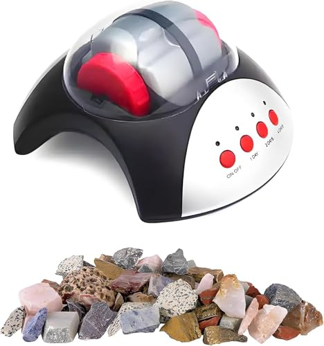 Rock Tumbler Machine, Stone Polisher Kit, Supplies Electric Diy Physical Science Experiment Grinder Toy, Automatic Turn Off, Low Noise, Gem Grinder, for Kids 8 Years Old