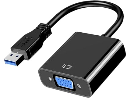 Weiara Adaptateur De Convertisseur Vidéo Externe USB 3.0 À HDTV VGA Adapté pour Câble De Données Win7 8 10