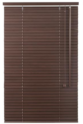 Sekey Jalousie Holzjalousie 35mm Holz jalousien Jalousette Echtholz Anpassbare Jalousie 60x130cm Dunkelbraun