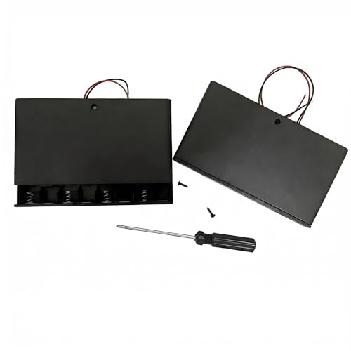 12V AA Battery Box, 2 Pieces, Plastic Storage Case with Switch