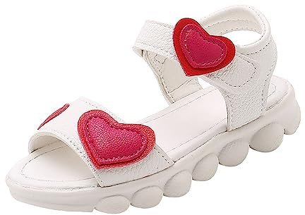 Children's Summer Shoes Girls Sandals Boys Girls Sandals Soft Soles Hiking Sandals Non-Slip Trekking Sandals with Adjustable Buckle Barefoot Shoes for Sports Outdoor Summer, White, 5 UK Child